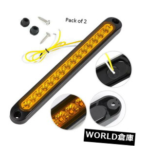 LEDCgo[ yA10-30V 9.8 "15LEDAo[gbNg[[TCh}[J[^[VOiCgo[ Pair 10-30V 9.8" 15LED Amber Truck Trailer side marker Turn Signal Light Bar