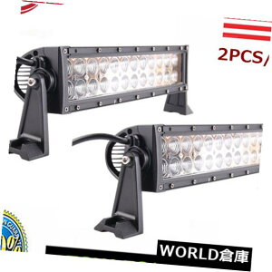 LEDライトバー 2X 14 "nch 72W LEDライトバーフラッドオフロードドライビングカートラックボートSUVフォグランプ 2X 14"nch 72W LED Light Bar Flood Offroad Driving Cars Truck Boat SUV Fog Lamp