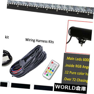 LEDCgo[ RGBnǂ20C`LEDCgo[R{It[h Cn[lX 20 inch LED LIGHT BAR COMBO Offroad with Chasing RGB Halo  Wiring Harness