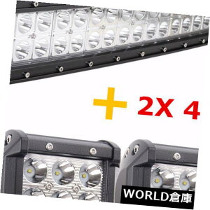 LEDCgo[ 33inch 180W̃N[͋Ȃꂽ_̍^̎d̃Cgo[+ 2X 18W 4inch̃|bhCg𓱂܂ 33inch 180W Cree Led Curved Spot Flood Work Light Bar + 2X 18W 4inch Pod Lights