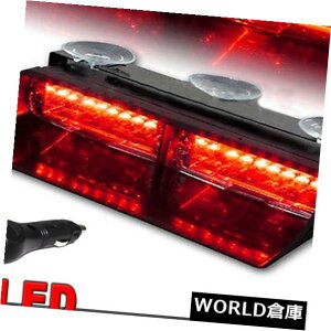 LEDCgo[ 16LED̐ԂxԂ̃Xg{̃_bṼoCU[̓_ł̔퓔18W 16 LED Red Warning Lamp Car Strobe Dash Visor Flashing Emergency Light Bar 18W