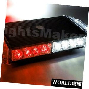LEDCgo[ 12C`ԔLEDr[RXg{[tgbv~j_ŃVOiCgo[22W 12 Inch Red White LED Beacon Strobe Roof Top Mini Flashing Signal Light Bar 22W