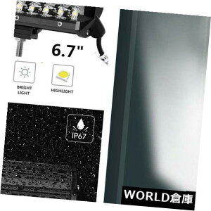 LEDCgo[ 2x 6.7 "C`̎O90W LED̎d̃Cgo[̍^̃It[hԂ̃{[g̉^]̃gbN 2x 6.7" Inch Tri Row 90W LED Work Light Bar Flood Offroad Car Boat Driving Truck