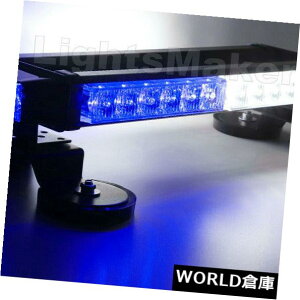LEDCgo[ 15 "FLEDXg{Cgo[~j_uTCh[tgbvpg[Cg30W 15" Blue White LED Strobe Light Bar Mini Double Side Roof Top Patrol Lights 30W
