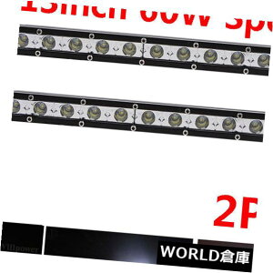 LEDCgo[ 2{12C`60WX|bgr[LEDƃCgo[PSUVgbNIt[h 2Pcs 12inch 60W Spot Beam LED Work Light Bar Single Row Car SUV Truck Off road