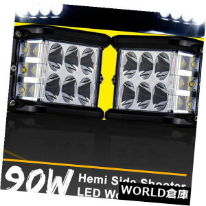 LEDCgo[ ƃL[uTChV[^[LEDCgo[X|bgtbhhCrOtHO|bh4 '90WN[1PC Work Cube Side Shooter LED Light Bar Spot Flood Driving Fog Pod 4'' 90W CREE 1PC