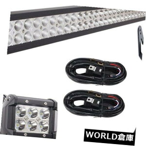 LEDCgo[ 52C`300W LEDCgo[+ 18W PODS +C[+ Mou ntinguPbgiW[vO[YJpj 52inch 300W LED Light Bar+18W PODS+Wires+Mounting Brackets For Jeep Wrangler YJ