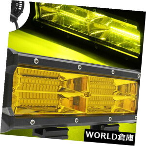 LEDCgo[ 7 "C`216WFLED̎d̃Cgo[̍^^]vԂ̃gbÑ{[g 7" Inch 216W Yellow LED Work Light Bar Flood Driving Lamp Car Truck Boat