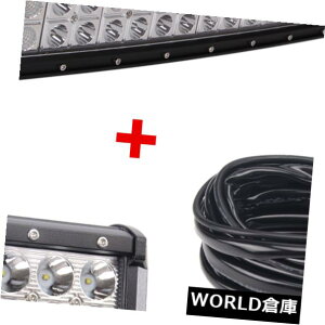 LEDCgo[ 300W 52C`J[uLEDCgo[R{4WD + 2X 18W|bhX|bgv+COn[lX 300W 52inch Curved Led Light Bar Combo 4WD+2X 18W Pods Spot Lamps+Wiring Harness