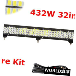 LEDCgo[ 32C`432W 37D LEDƃCgo[X|bgtbhR{It[hzLbg 32" Inch 432W Tri-row 7D LED Work Light Bar Spot Flood Combo Offroad Wiring Kit