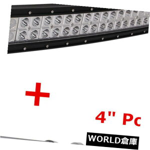 LEDCgo[ pȂLED̒؂Ȃ׃Cgo[52 "300WR{SUVW[v+ 4X 4" 18WX|bg|bh4WD 51/53 Curved LED Wok Light Bar 52" 300W Combo SUV Jeep+ 4X 4" 18W Spot Pods 4WD 51/53