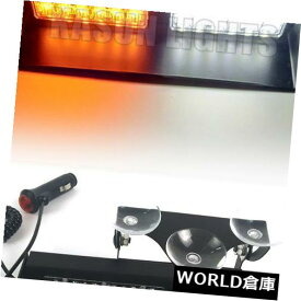 LEDライトバー 12 LEDフロントガラスバイザーダッシュハザード警告吸盤ストロボライトバーアンバー/ホワイト 12 LED Windshield Visor Dash Hazard Warning Sucker Strobe Light Bar Amber/White