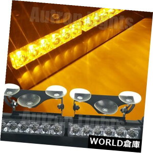 LEDCgo[ 12 LED 14 "Ao[ً}xtbV_bVXg{zՃtgKXCgo[ 12 LED 14" Amber Emergency Warning Flash Dash Strobe Sucker Windshield Light Bar