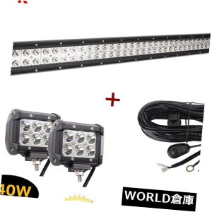 LEDCgo[ 2X 18W SPOT̔zLbgtĂ铹UTV 4X4𗣂ꂽ̂߂42C`240W LED̃R{̃Cgo[ 42inch 240W LED Combo Light Bar for Offroad UTB 4X4 With 2X 18W SPOT Wiring Kit