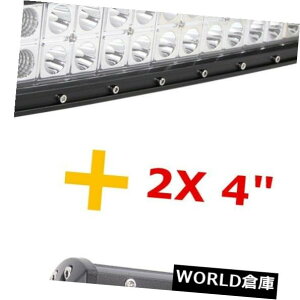 LEDCgo[ pȂ32C`180bgledCgo[+ 4 "18bgIt[hsuvhCrOvԃ{[g12{g24{g Curved 32In 180W LED Light Bar+4" 18W Offroad SUV Driving Lamp car Boat 12V 24V