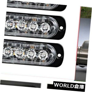 LED���C�g�o�[ 4x 6LED�J�[�g���b�N�ً}�n�U�[�h�x���r�[�R���X�g���{���C�g�o�[�A���o�[Y�z���C�g 4x 6LED Car Truck Emergency Hazard Warning Beacon Strobe Light Bar Amber Y White �y���s�A���i�z