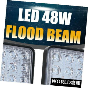 LEDCgo[ It[hgbÑgN^[̃{[go[12V̂߂2X 48W`LED̎dCg^v 2X 48W Square LED Work Light Flood Lamp For Offroad Truck Tractor Boat Bar 12V