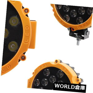 LED���C�g�o�[ 4X 7�C���`51W LED���E���h���[�N���C�g�C�G���[�X�����X�|�b�g�h���C�r���O���C�g���[�t�o�[�o���p�[ 4X 7inch 51W LED Round Work Light Yellow Slim Spot Driving Light Roof Bar Bumper �y���s�A���i