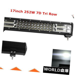 LEDCgo[ 7D +W[vR{̉^]̃tH[hPK 108W 18/19̂߂̎O17C`252W LED̃Cgo[v 7D+ Tri Row 17inch 252W LED Light Bar For Jeep Combo Driving Ford PK 108W 18/19"