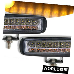 LEDCgo[ It[hgbN̂߂2xߐF/6C`54W 18LEDdR{CgLEDo[ 2x Amber / White 6 inch 54W 18LED Work Combo Light LED Bar for Offroad Truck