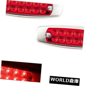 サイドマーカー 2X薄い車のバンのトラックのトレーラーの側面のマーカーのテールライト12LED魚の形の赤 2X Thin Car Vans Truck Trailer Side Marker Tail Light 12LED Fish Shape Red