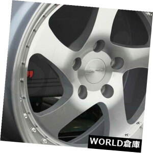 �C�O�A���z�C�[�� 17x8.5 / 17x9.5 ESR SR02 SR2 5x114.3 30/30�@�B���H�V���o�[�z�C�[�������Z�b�g�i4�j 17x8.5/17x9.5 ESR SR02 SR2 5x114.3 30/30 Machined Silver Wheels Rims Set(4)