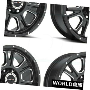 COAzC[ 18x8.5 Vision 399 Fury 5x114.3 18ubN~hzC[Zbgi4j 18x8.5 Vision 399 Fury 5x114.3 18 Black Milled Wheels Rims Set(4)