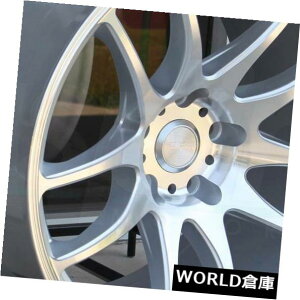 �C�O�A���z�C�[�� 17x8.5 ESR SR08 SR8 5x114.3 30�@�B���H�V���o�[�z�C�[�������Z�b�g�i4�j 17x8.5 ESR SR08 SR8 5x114.3 30 Machined Silver Wheels Rims Set(4)