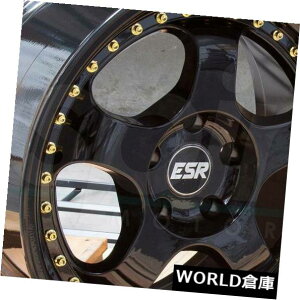 �C�O�A���z�C�[�� 17x8.5 ESR SR06 SR6 5x100 30�O���X�u���b�N�z�C�[�������Z�b�g�i4�j 17x8.5 ESR SR06 SR6 5x100 30 Gloss Black Wheels Rims Set(4)