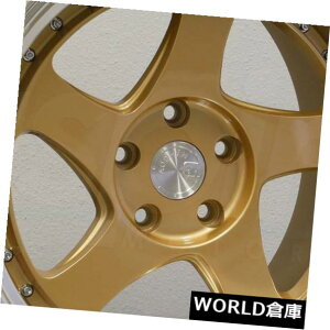 COAzC[ 18x9.5 Aodhan AH01 AH1 5x108 30S[hzC[Zbgi4j 18x9.5 Aodhan AH01 AH1 5x108 30 Gold Wheels Rims Set(4)