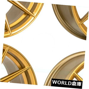 �C�O�A���z�C�[�� 18x8.5 / 18x9.5 F1R F101 5x100 38/38�u���b�V���h�S�[���h�z�C�[�������Z�b�g�i4�j 18x8.5/18x9.5 F1R F101 5x100 38/38 Brushed Gold Wheels Rims Set(4) �y���s�A���i�z
