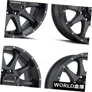 �C�O�A���z�C�[�� 17x9 Raceline 930B Shift 8x6.5 / 8x165.1 -12�u���b�N�z�C�[�������Z�b�g�i4�j 17x9 Raceline 930B Shift 8x6.5/8x165.1 -12 Black Wheels Rims Set(4) �y���s�A���i�z
