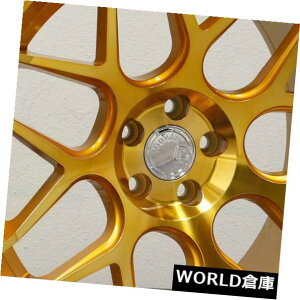 COAzC[ 18x9 Aodhan LS002 LS2 5x114.3 30 Gold Machined Face Wheels Rims Seti4j 18x9 Aodhan LS002 LS2 5x114.3 30 Gold Machined Face Wheels Rims Set(4)