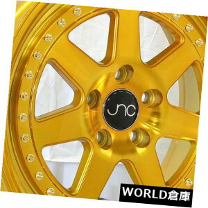 �C�O�A���z�C�[�� 17x8 / 17x9 JNC 048 JNC048 5x112 30/25�����S�[���h�z�C�[�������Z�b�g�i4�j 17x8/17x9 JNC 048 JNC048 5x112 30/25 Transparent Gold Wheel Rims set(4)