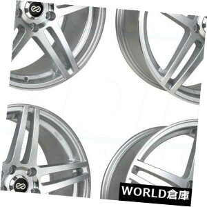 COAzC[ 17x7.5 Enkei RSF5 5x100 50Vo[HzC[Zbgi4j 17x7.5 Enkei RSF5 5x100 50 Silver Machined Wheels Rims Set(4)