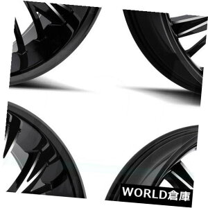 COAzC[ 18x8 MKW M122 5x114.3 / 5x120 40OXubN}VzC[Zbgi4j 18x8 MKW M122 5x114.3/5x120 40 Gloss Black Machine Wheels Rims Set(4)