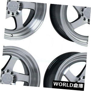 COAzC[ 18x9.5 F1R F28 5x100 / 5x114.3 20ubN}VjOzC[Zbgi4j 18x9.5 F1R F28 5x100/5x114.3 20 Black Machined Wheels Rims Set(4)