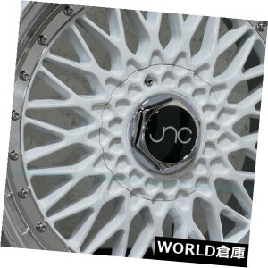 �C�O�A���z�C�[�� 18x8.5 / 18x9.5 JNC 004 JNC004 5x100 / 5x114.3 30/25�z���C�g�}�V�����b�v�z�C�[���Z�b�g�i4�j 18x8.5/18x9.5 JNC 004 JNC004 5x100/5x114.3 30/25 White Machine Lip Wheel set(4) �y���s�A���i�z