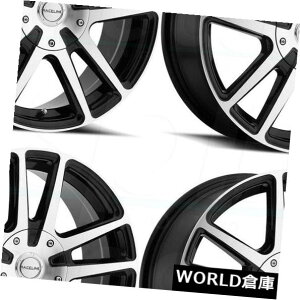 �C�O�A���z�C�[�� 18x8 Raceline 145M Encore 5x112 / 5x120 40���H�u���b�N�z�C�[�������Z�b�g�i4�j 18x8 Raceline 145M Encore 5x112/5x120 40 Machined Black Wheels Rims Set(4) �y���s�A���i�z