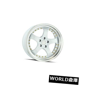 COAzC[ 18x9.5 Aodhan AH03 AH3 5x100 35zCgS[hxbgzC[Zbgi4j 18x9.5 Aodhan AH03 AH3 5x100 35 White Gold Rivet Wheels Rims Set(4)