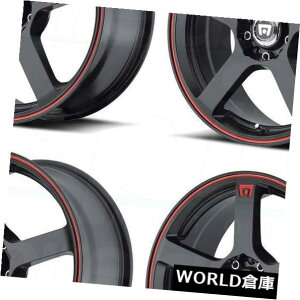 COAzC[ 18x8 Motegi MR116 5x100 / 5x114.3 45ubNbhzC[Zbgi4j 18x8 Motegi MR116 5x100/5x114.3 45 Black Red Wheels Rims Set(4)