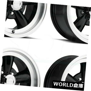 �C�O�A���z�C�[�� 17x9 Vision 141 Legend 5 5x114.3 0�u���b�N�}�V���h���b�v�z�C�[�������Z�b�g�i4�j 17x9 Vision 141 Legend 5 5x114.3 0 Black Machined Lip Wheels Rims Set(4) �y���s�A���i�z