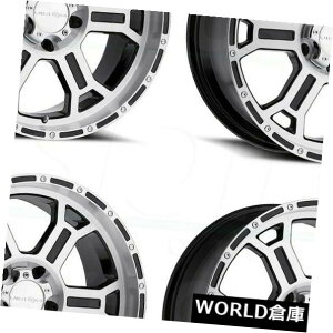 �C�O�A���z�C�[�� 17x8 / 17x9 Vision 372 Raptor 6x5.5 / 6x139.7 25/25�u���b�N�}�V�j���O�z�C�[��Ri�Z�b�g�i4�j 17x8/17x9 Vision 372 Raptor 6x5.5/6x139.7 25/25 Black Machined Wheels Ri Set(4)