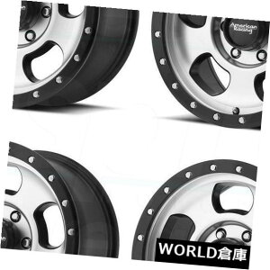 �C�O�A���z�C�[�� 15x8 AR969 Ansen Offroad 5x114.3 / 5x4.5 -19�}�V���u���b�N�����O�z�C�[���Z�b�g�i4�j 15x8 AR969 Ansen Offroad 5x114.3/5x4.5 -19 Machine Black Ring Wheels Set(4) �y���s�A���i�z