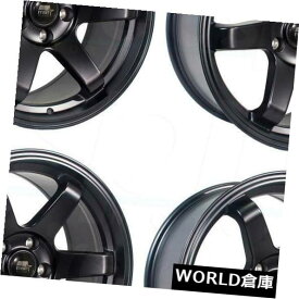海外輸入ホイール 18x9.5 MST MT01 5x100 35ブラックホイールリムセット（4） 18x9.5 MST MT01 5x100 35 Black Wheels Rims Set(4)