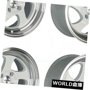 �C�O�A���z�C�[�� 17x8�E�B�X���[KR1 5x100 30�z���C�g�}�V���h���b�v�z�C�[�������Z�b�g�i4�j 17x8 Whistler KR1 5x100 30 White Machined Lip Wheels Rims Set(4) �y���s�A���i�z