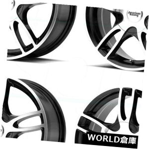 �C�O�A���z�C�[�� 16x7 American Racing AR919 Estrella 2 5x110 / 5x115 40�u���b�N�}�V���z�C�[���Z�b�g�i4�j 16x7 American Racing AR919 Estrella 2 5x110/5x115 40 Black Machine Wheels Set(4) �y���s�A���i�z