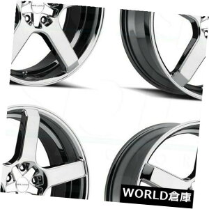 �C�O�A���z�C�[�� 18x8 Milanni 464 VK-1 5x114.3 / 5x120 12�t�@���g���N���[���z�C�[�������Z�b�g�i4�j 18x8 Milanni 464 VK-1 5x114.3/5x120 12 Phantom Chrome Wheels Rims Set(4)