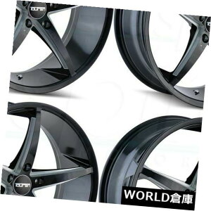�C�O�A���z�C�[�� 17x7.5 Touren TR70 5x110 40�u���b�N�~���h�z�C�[�������Z�b�g�i4�j 17x7.5 Touren TR70 5x110 40 Black Milled Wheels Rims Set(4) �y���s�A���i�z