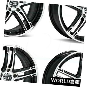 COAzC[ 17x7 Enkei Fd-05 5x114.3 40ubN}VjOzC[Zbgi4j 17x7 Enkei Fd-05 5x114.3 40 Black Machined Wheels Rims Set(4)